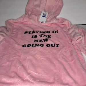 NWT - Staying In Is The New Going Out -Pink Hoodie